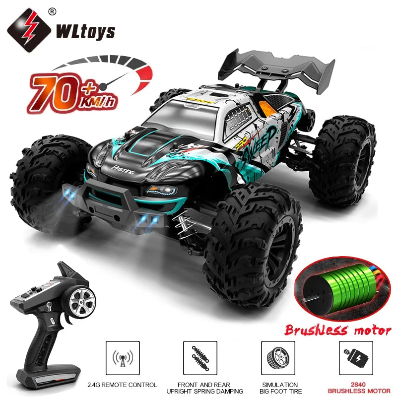 1:16 70KM/H or 50KM/H 4WD RC Car with LED Remote Control Cars High Speed Drift Monster 4X4 Truck for Kids Vs  144001 Toys