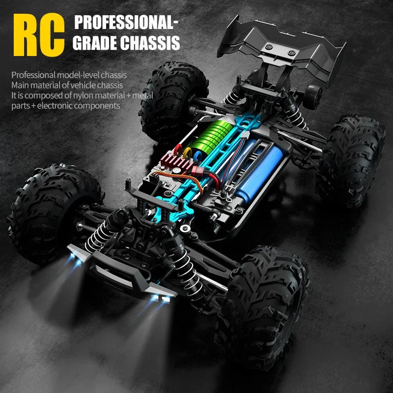 1:16 70KM/H or 50KM/H 4WD RC Car with LED Remote Control Cars High Speed Drift Monster 4X4 Truck for Kids Vs  144001 Toys