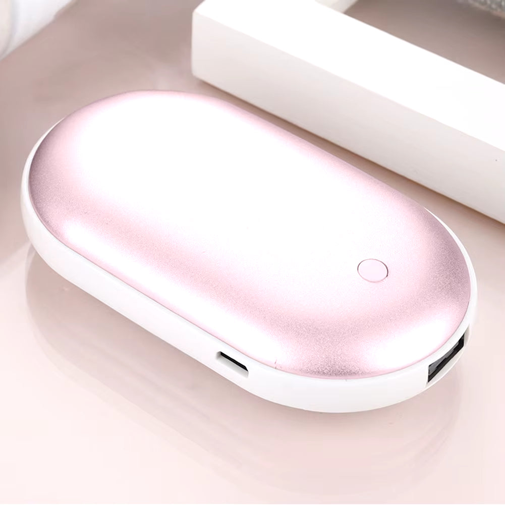 2 in 1 Mini Hand Warmer Portable USB Rechargeable Pocket Hand Warmer Cobblestone 5000Mah Large Capacity Double-Sided Quick Heati